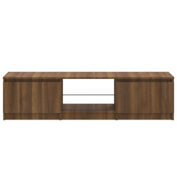 Meuble TV avec lumières LED Chêne marron 140x40x35,5 cm