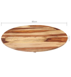 Dessus de table Bois solide Rond 25-27 mm 80 cm