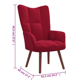 Chaise de relaxation Rouge bordeaux Velours