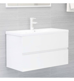 Ensemble de meubles de salle de bain Blanc brillant Aggloméré