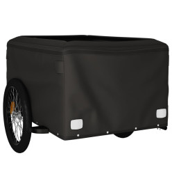 Remorque pour vélo noir et orange 45 kg fer