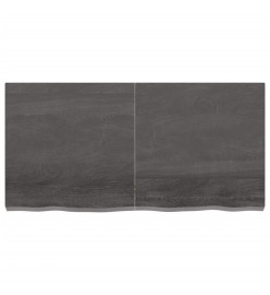 Étagère murale gris foncé 120x60x6 cm bois chêne massif traité