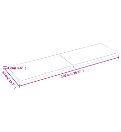 Dessus de table marron clair 180x50x4 cm bois chêne traité