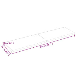 Comptoir de salle de bain marron clair 200x50x4 cm bois traité