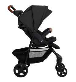 Poussette pour bébé 2-en-1 Anthracite Acier