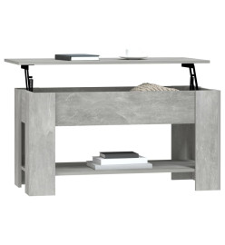 Table basse Gris béton 101x49x52 cm Bois d'ingénierie