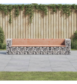 Banc jardin design gabion 287x71x65,5 cm bois massif de douglas