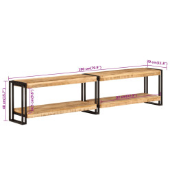 Meuble TV 180x30x40 cm bois massif de manguier