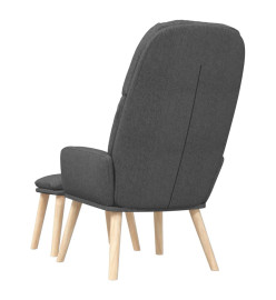 Chaise de relaxation avec tabouret Gris foncé Tissu