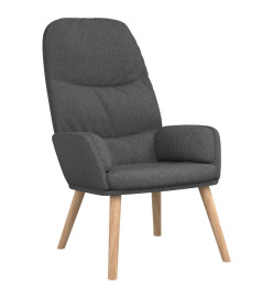 Chaise de relaxation avec tabouret Gris foncé Tissu