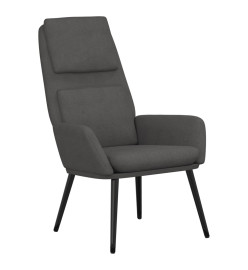 Chaise de relaxation avec tabouret Gris foncé Tissu