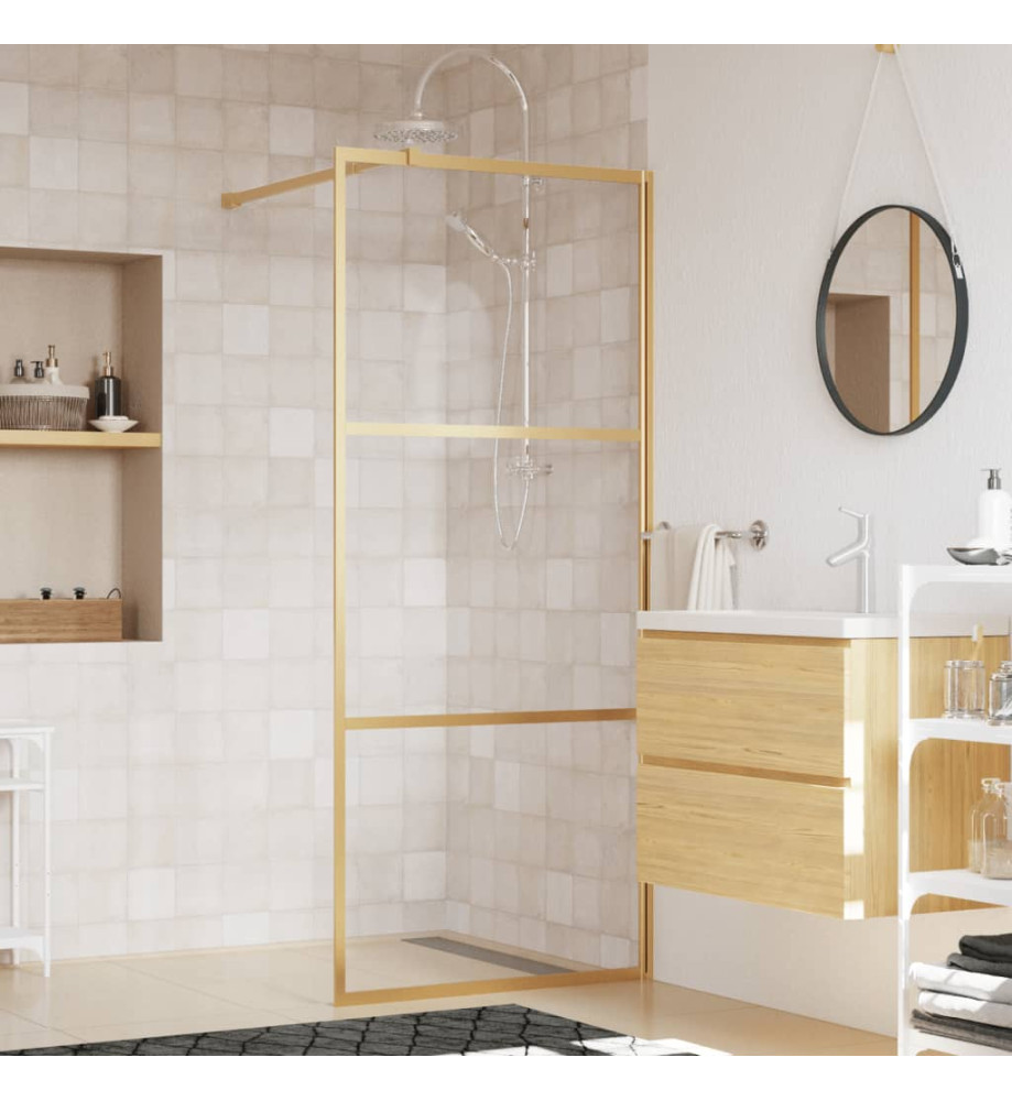 Paroi de douche avec verre ESG transparent doré 80x195 cm