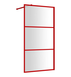 Paroi de douche avec verre ESG transparent rouge 115x195 cm