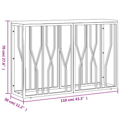 Table console doré acier inoxydable et bois massif récupération