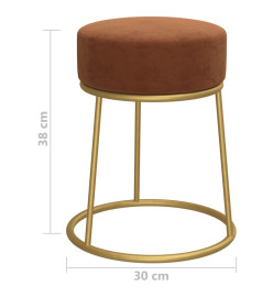 Tabouret rond Marron Velours