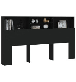 Armoire de tête de lit Noir 180x19x103,5 cm