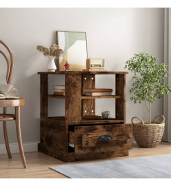 Table d'appoint chêne fumé 50x50x60 cm bois d'ingénierie
