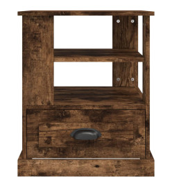 Table d'appoint chêne fumé 50x50x60 cm bois d'ingénierie