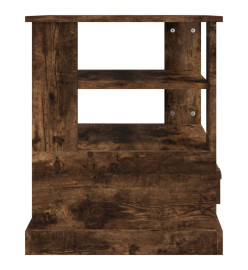 Table d'appoint chêne fumé 50x50x60 cm bois d'ingénierie