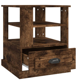 Table d'appoint chêne fumé 50x50x60 cm bois d'ingénierie