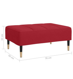 Repose-pied Rouge bordeaux 78x56x32 cm Velours