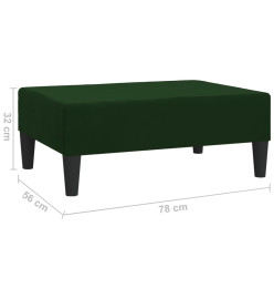 Repose-pied Vert foncé 78x56x32 cm Velours