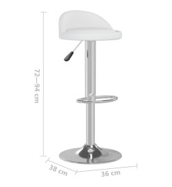 Tabourets de bar lot de 2 blanc similicuir