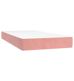 Lit à sommier tapissier avec matelas Rose 100x200 cm Velours