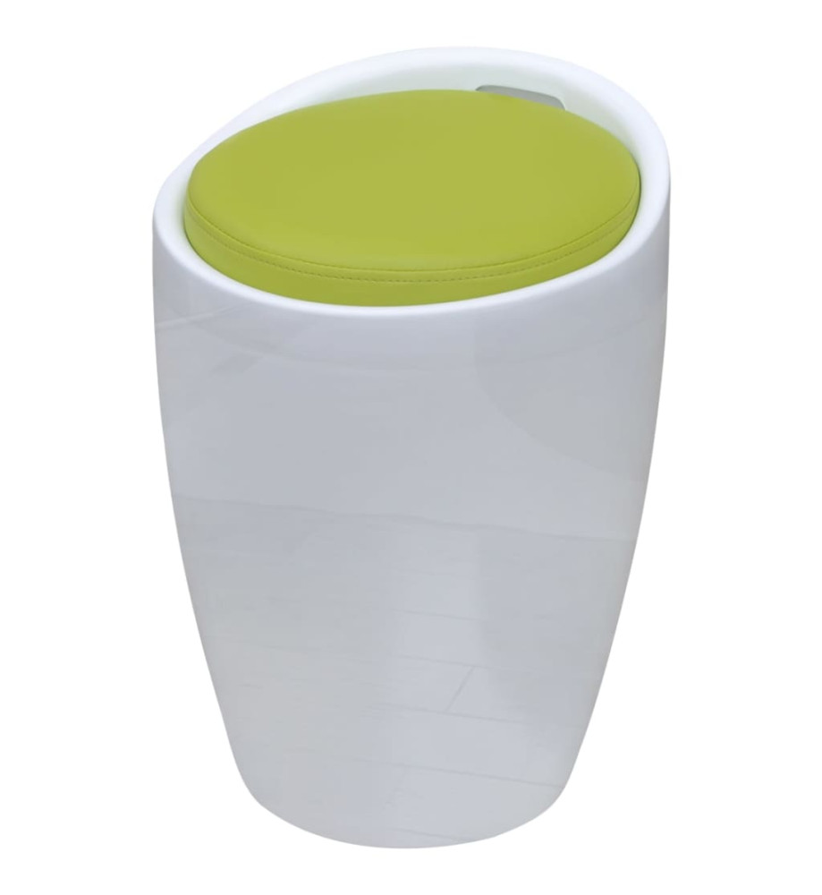 Tabouret Blanc et vert Similicuir