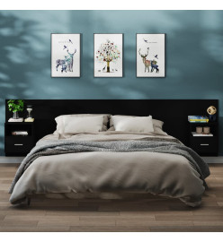 Tables de chevet murales 2 pcs Noir