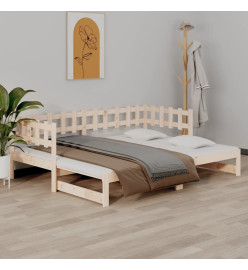 Lit coulissant 2x(90x190) cm Bois de pin massif