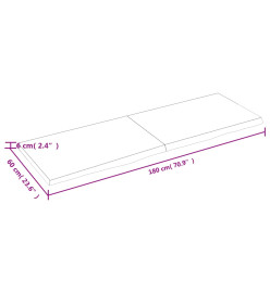 Dessus de bureau gris foncé 180x60x6 cm bois chêne traité