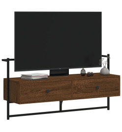 Meuble TV mural chêne marron 100,5x30x51 cm bois d'ingénierie