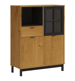 Buffet avec porte vitrée FLAM 92x40x122,5 cm bois massif de pin