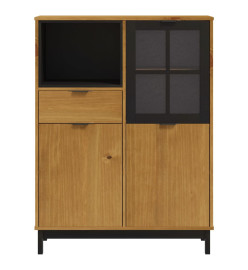 Buffet avec porte vitrée FLAM 92x40x122,5 cm bois massif de pin