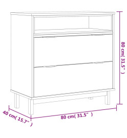 Commode FLAM 80x40x80 cm bois de pin massif