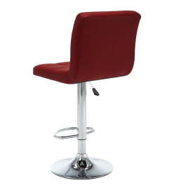 Tabourets de bar lot de 2 rouge bordeaux similicuir