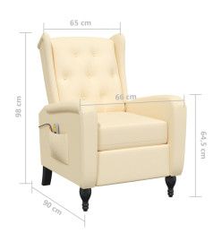 Fauteuil de massage inclinable crème velours