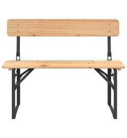 Ensemble de tables à bière pliantes 3 pcs bois massif de sapin