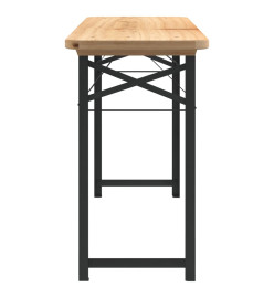 Ensemble de tables à bière pliantes 3 pcs bois massif de sapin