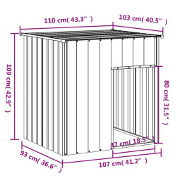 Niche pour chien avec toit anthracite 110x103x109 cm