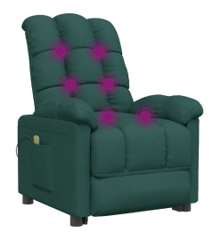 Fauteuil de massage Vert foncé Tissu