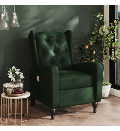 Fauteuil de massage inclinable vert foncé velours