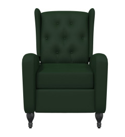 Fauteuil de massage inclinable vert foncé velours