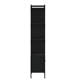 Bibliothèque avec porte noir 44,5x30x154,5 cm bois d'ingénierie