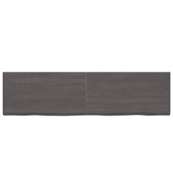 Étagère murale gris foncé 220x60x6 cm bois chêne massif traité