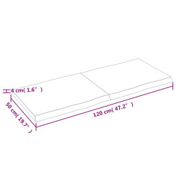 Dessus de table bois chêne massif non traité bordure assortie