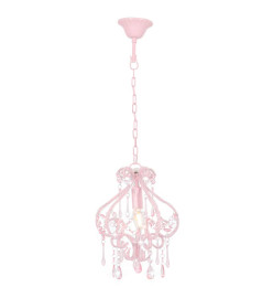 Plafonnier avec perles Rose Rond E14