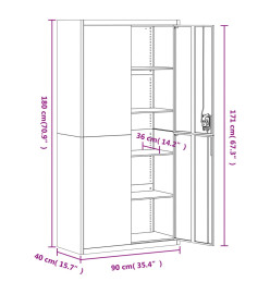 Classeur noir 90x40x180 cm acier