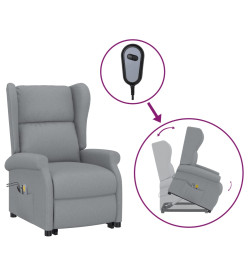 Fauteuil de massage inclinable Gris clair Tissu